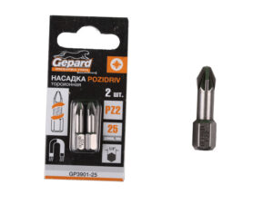 Насадка крестообразная PZ2 25мм 2шт торсионная GEPARD (GP3901-25)