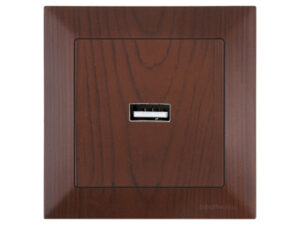 Розетка 1-ая USB (скрытая) орех