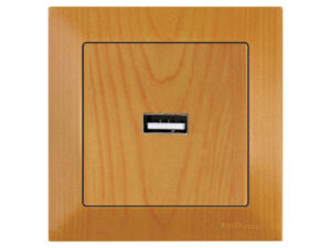 Розетка 1-ая USB (скрытая) дуб