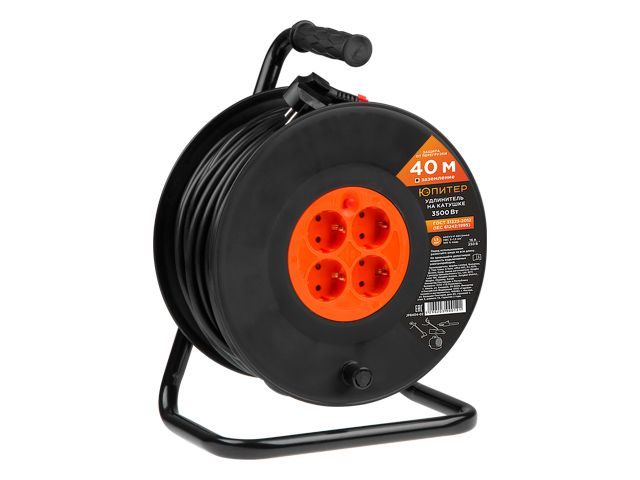 Удлинитель на катушке 40м (4 роз.