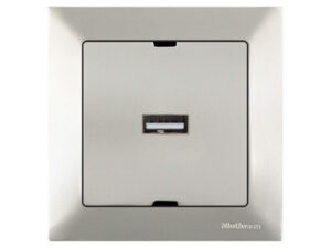 Розетка 1-ая USB (скрытая) титан